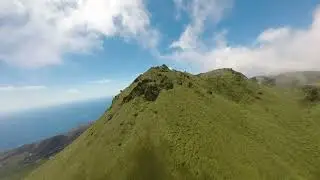 Mount Pele' volcano in Martinique by drone.