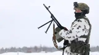 Працює кулимет-Бригада швидкого реагування Національної гвардії України