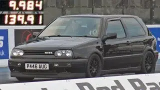 AWD Volvo T5 Powered VW Golf at Santa Pod Raceway