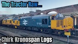 FANTASTIC Departure&hellip; 37424 & 97303 Hauling the Chirk Kronospan Log Train. Chester Station 