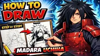 How to Draw Madara Uchiha | Naruto Drawing Tutorial #MadaraUchiha #Animeart #Naruto #Drawing