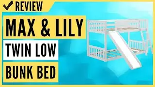 Max & Lily Solid Wood Twin Low Bunk Bed with Slide
