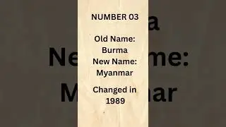 Countries that Changed their Names / PART 1