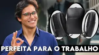 Mochila de couro slim Nordweg para homens: ideal para trabalho e dia a dia