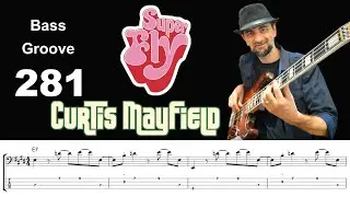 SUPER FLY (Curtis Mayfield) How to Play Bass Groove Cover with Score & Tab Lesson
