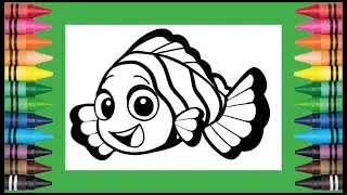 How to Colour Nemo | Cute Fish Coloring with Markers | Happy Coloring World