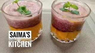 Mango Cherry Green Tea Smoothie Recipe By Saima's Kitchen