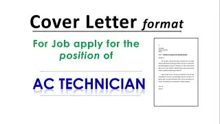 How to write cover letter for the position of HAVC Technician