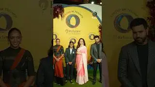 Mrs. Nita Ambani with WC winning captains Rohit, Harman and Deepika TC standing #UnitedInTriumph