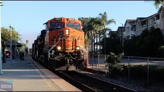 Insane Horn action, and BNSF power move in Carlsbad CA!