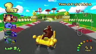 Mario Kart Double Dash - #029 Flower Cup (1 Player 150cc) with Donkey Kong and Bowser