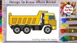 How To Draw A Dump Truck Easy Step By Step