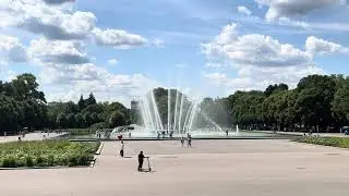 Dancing fountain. Gorky Park of Culture and Leisure, Moscow.