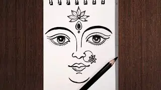 Easy Maa Durga Face Drawing | Step by Step Pencil Sketch Tutorial for Beginners