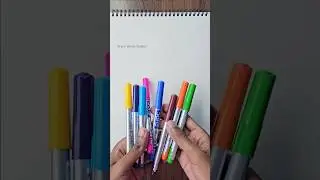 Drawing with Brush pens 😍: tutorial #shorts