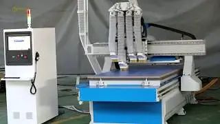 Multi-head cnc router for making cabinet, panel furniture, wooden door