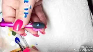 One move rose/ one stroke rose nail art tutorial