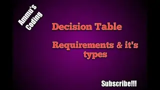 Decision Table With Example, Requirements & its types | Explanation in Tamil