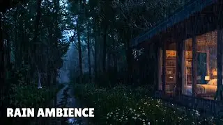 Deep Rest for a Busy Mind | Rain Falling Around a Forest Cabin Natural Sleep Sounds