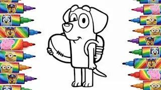 Bluey Kids Drawing 💙🎉 | Simple Cartoon Drawing