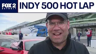Ryan Ermani takes a ride in the pace car for the Indianapolis 500