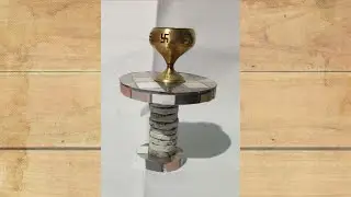 How to make Diya stand with cardboard and news paper.