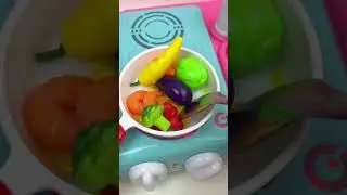 ASMR Cooking! 🍳🎧 Unboxing Our New Toy Kitchen & Making Food! #shorts  #toys