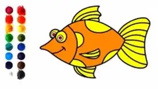 How to draw a fish | Fish color art video | Nemo fish video | Drawing for kids | Finding Dory