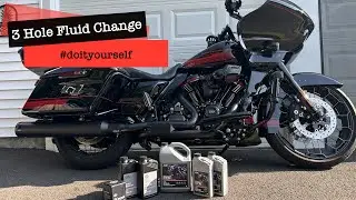 HARLEY DAVIDSON 3 HOLE FLUID CHANGE on my 2021 #cvoroadglide #diy #harleydavidson 