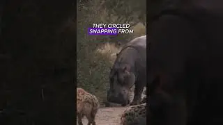 Wild Dogs Set a Trap for a Hippo&hellip; But It Backfires!#animals #wildlife #fyp