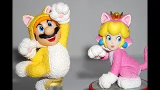 Unboxing Super Mario 3D World Cat Mario and Cat Peach Amiibo