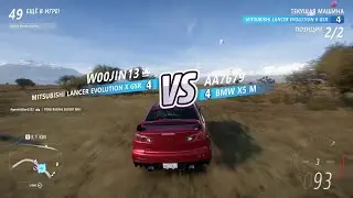4-Mitsubishi Lancer Evolution X GSR vs 4-BMW X5 M