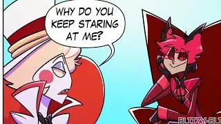 alastor staring at lucifer?! hazbin hotel comic dub