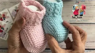 Изготовление детских пинеток - Пинетки-носки с узором &laquo;кофейные зерна&raquo;