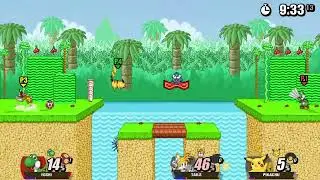 Super Smash Flash 2 Beta v1.4 Free For All - Yoshi Vs Peach Vs Tails Vs Pikachu #1266