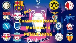 LIVERPOOL RELEGATED TO EUROPA LEAGUE!? | Champions League Matchday 6 PREDICTIONS Pt.1!!!