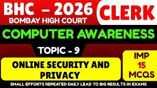 Online Security and Privacy | Bombay High Court Clerk Computer Awareness 2026 | BHC Clerk Computer
