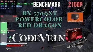 Code Vein RX 5700 XT Powercolor Red Dragon Benchmark Ryzen 2600 2160p 4k