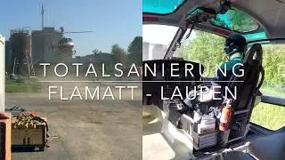 Montage Fahrleitungsmasten mit Helikopter