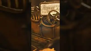 Title Idea: Cinematic Golden Vintage Car
