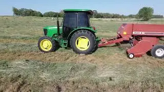 Baling 1st crop of hay at our house.