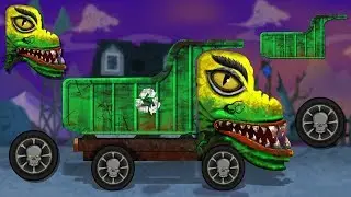 Scary Garbage Truck | Puzzle Game | Halloween Truck Cartoon | Animated Video for Kids