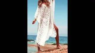Bigbigfuture Womens Fashion Swimwear Coverups Swimsuit Cover Ups Lace Tunic Dress Long Length