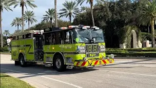 *First Call!* Palm Beach Gardens Fire Rescue New Seagrave Engine 65 Responding to its first call!