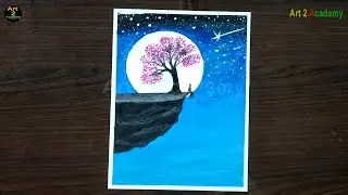 How to Draw Moonlight Alone Boy Scenery | Art 2 Academy , #art , #art2academy , #artvideo