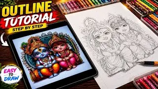 Vitthal Rukmini Drawing/पंढरीनाथ (श्रीकृष्ण) रखुमाई (रुक्मिणी) Drawing/श्री विठ्ठल रुक्मिणी चित्र