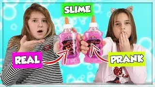 REAL vs PRANK SLIME CHALLENGE ! en fran&ccedil;ais