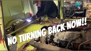 CUTTING the Crew Cab!!!   GIANT HOLE!!!! 