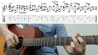 L-O-V-E (Nat King Cole) - Easy Fingerstyle Guitar Playthrough Tutorial Lesson With Tab
