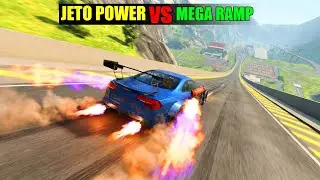 JATO Rocket Cars vs Massive MEGA RAMP Challenge #1 [BeamNG.Drive]